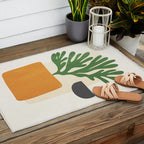 Bronze Vase & Leaves: Matisse Edition | Mid Century Series Outdoor Rug Gallery Image 2