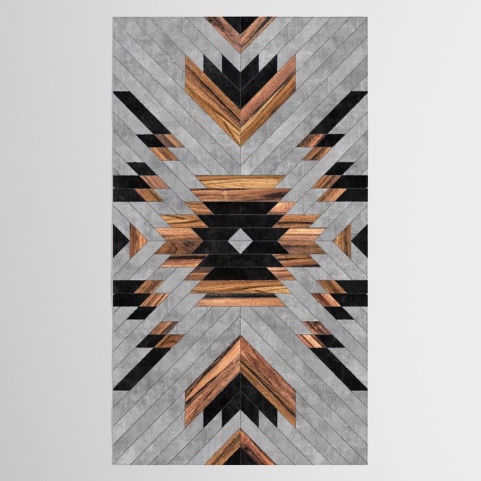 Urban Tribal Pattern No.6 - Aztec - Concrete and Wood Tablecloth Gallery Image 2