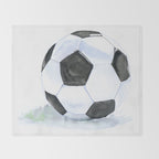 Soccer Ball Watercolor Throw Blanket Gallery Image 2