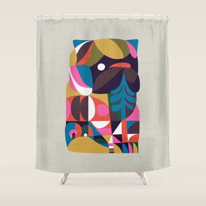 Nordic Pug Shower Curtain Gallery Image 1