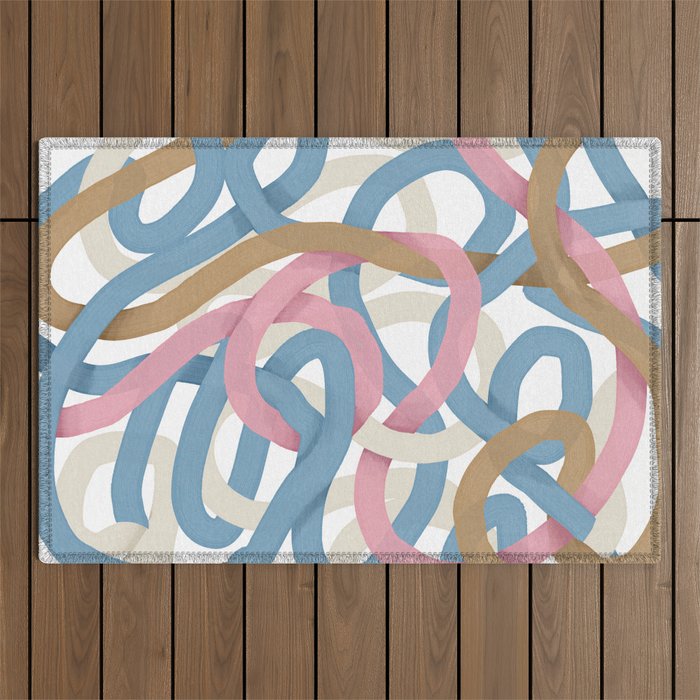 Abstract Brushstroke Tangle  Outdoor Rug Gallery Image 1