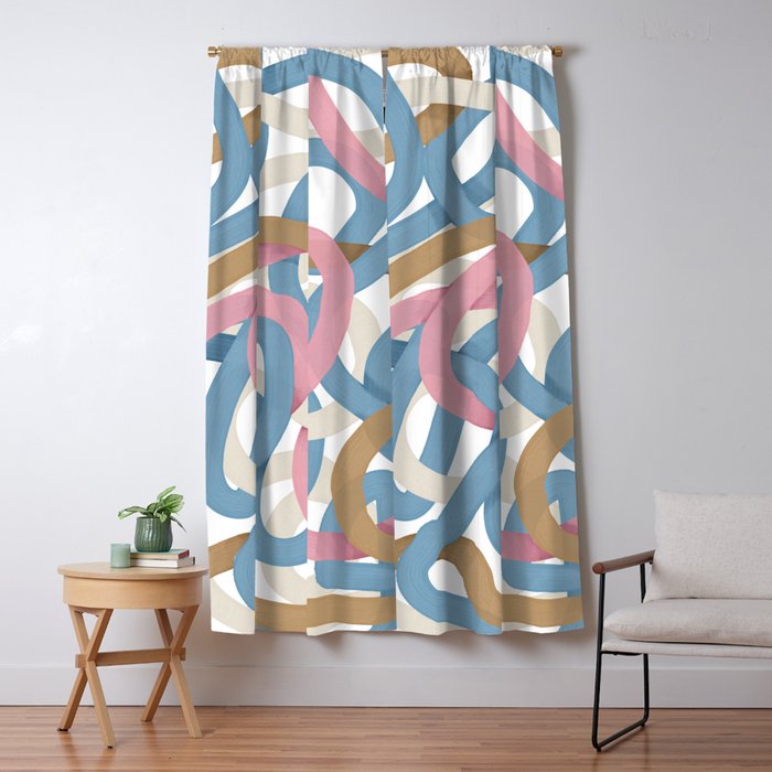 Abstract Brushstroke Tangle  Window Curtain Gallery Image 5