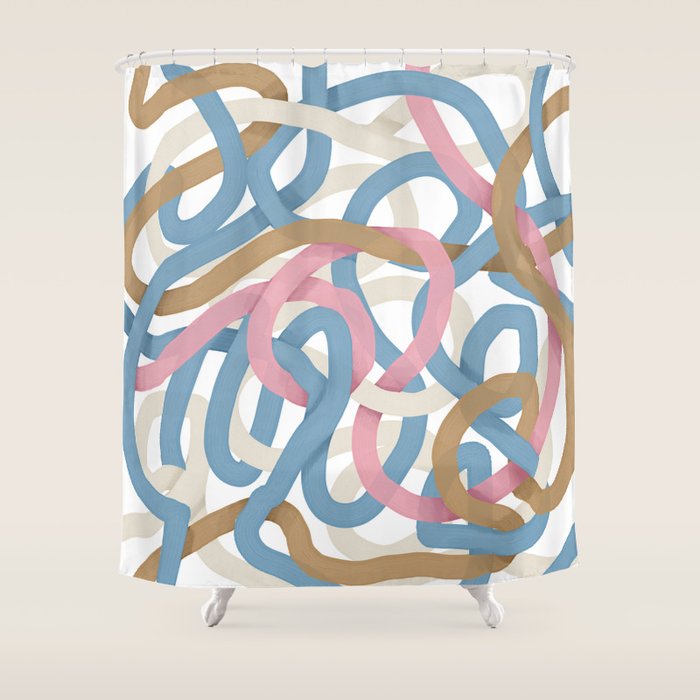 Abstract Brushstroke Tangle  Shower Curtain Gallery Image 1