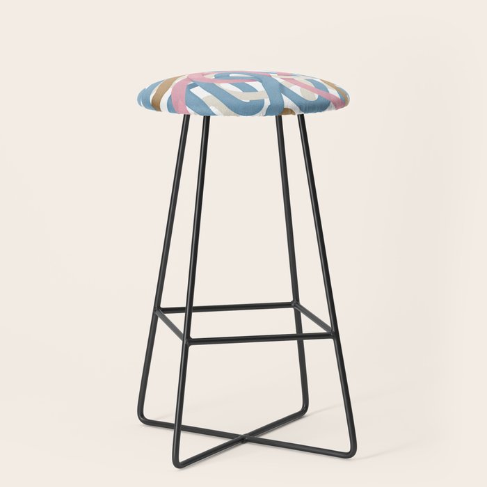 Abstract Brushstroke Tangle  Stool Gallery Image 1
