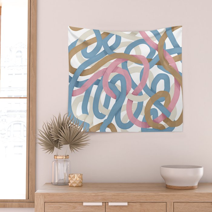 Abstract Brushstroke Tangle  Wall Tapestry Gallery Image 2