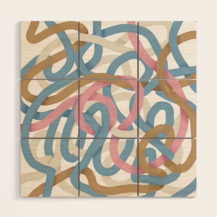 Abstract Brushstroke Tangle  Wood Wall Art Gallery Image 1