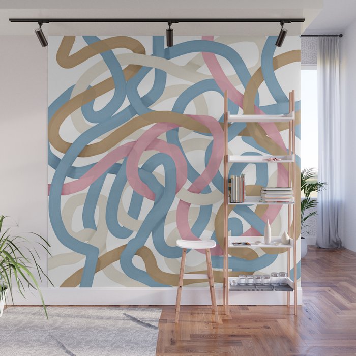 Abstract Brushstroke Tangle  Wall Mural Gallery Image 1