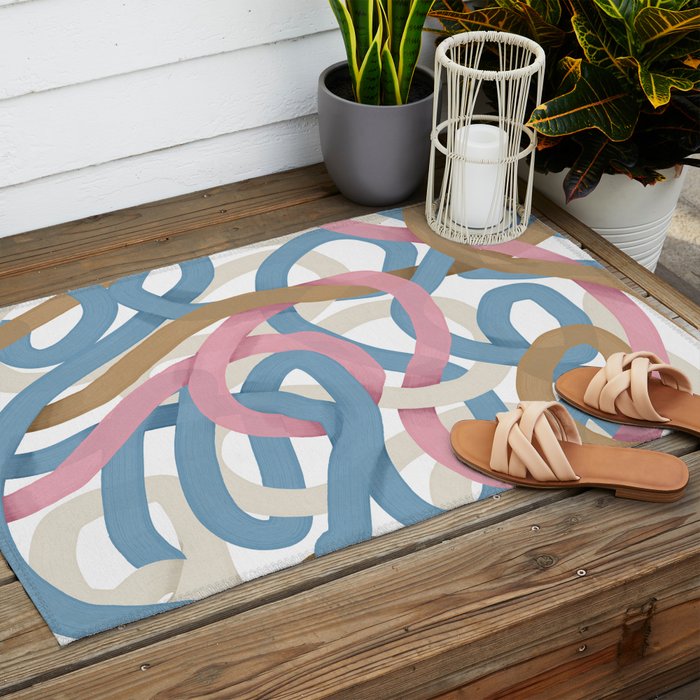 Abstract Brushstroke Tangle  Outdoor Rug Gallery Image 2