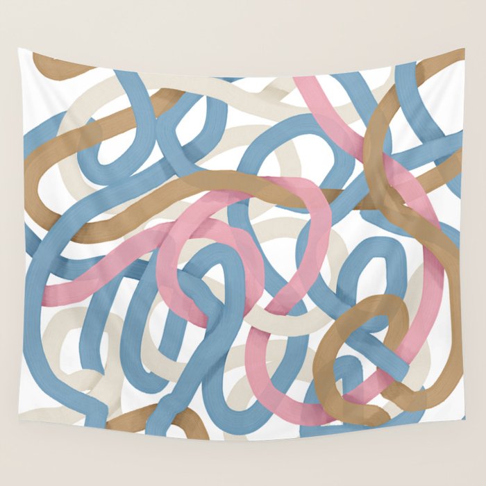 Abstract Brushstroke Tangle  Wall Tapestry Gallery Image 1