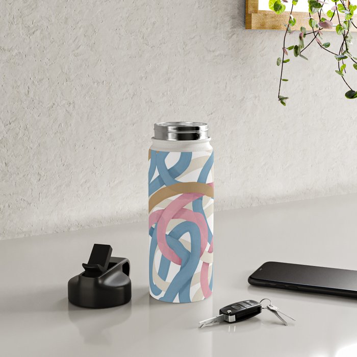 Abstract Brushstroke Tangle  Water Bottle Gallery Image 4