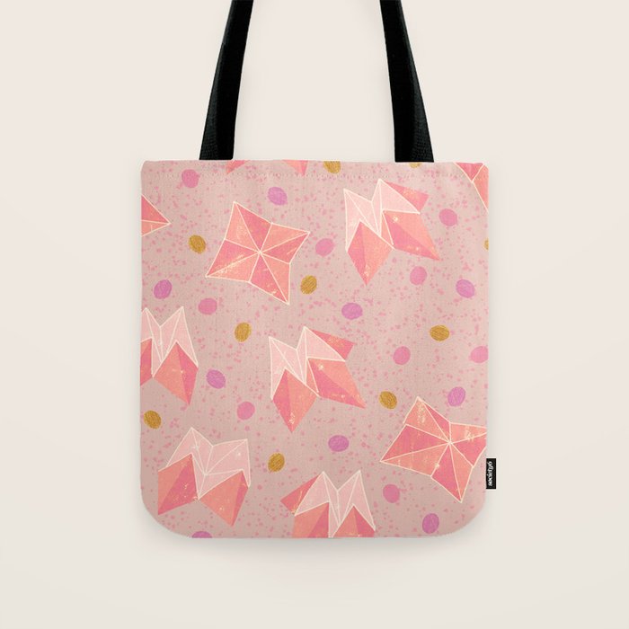 Origami Fortune Teller in Pastel Pink Tote Bag Gallery Image 1