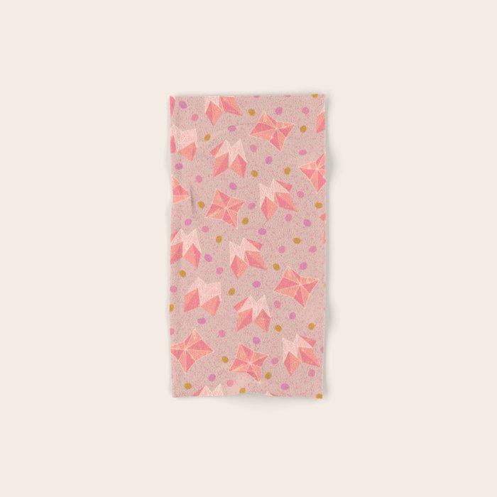 Origami Fortune Teller in Pastel Pink Bath Towel Gallery Image 1