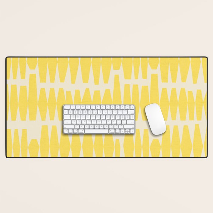 Bold Yellow Geometric Shapes Pattern Desk Mat Gallery Image 1