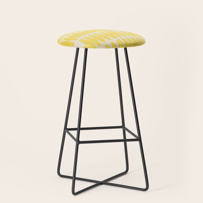 Bold Yellow Geometric Shapes Pattern Stool Gallery Image 1