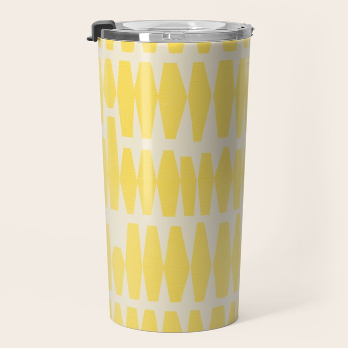 Bold Yellow Geometric Shapes Pattern Travel Mug Gallery Image 3