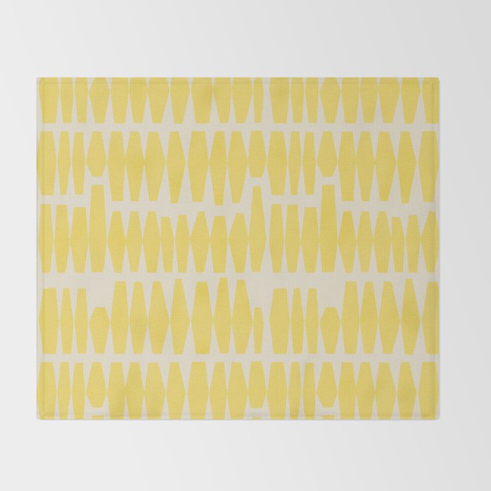Bold Yellow Geometric Shapes Pattern Throw Blanket Gallery Image 2