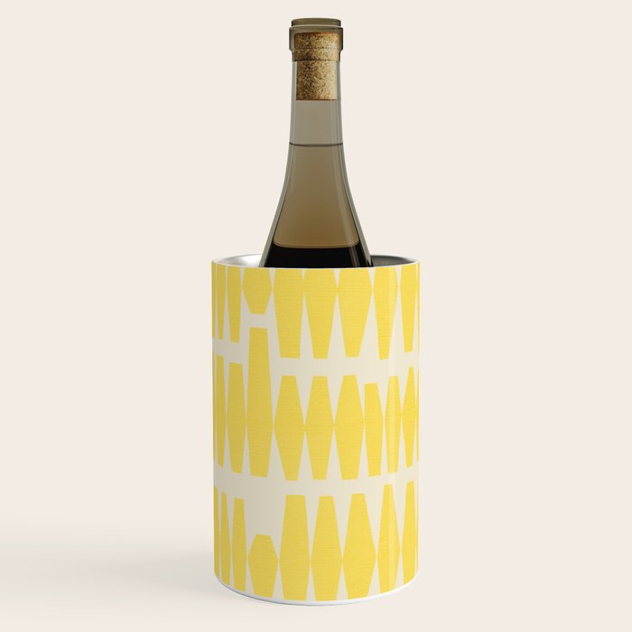 Bold Yellow Geometric Shapes Pattern Wine Chiller Gallery Image 2