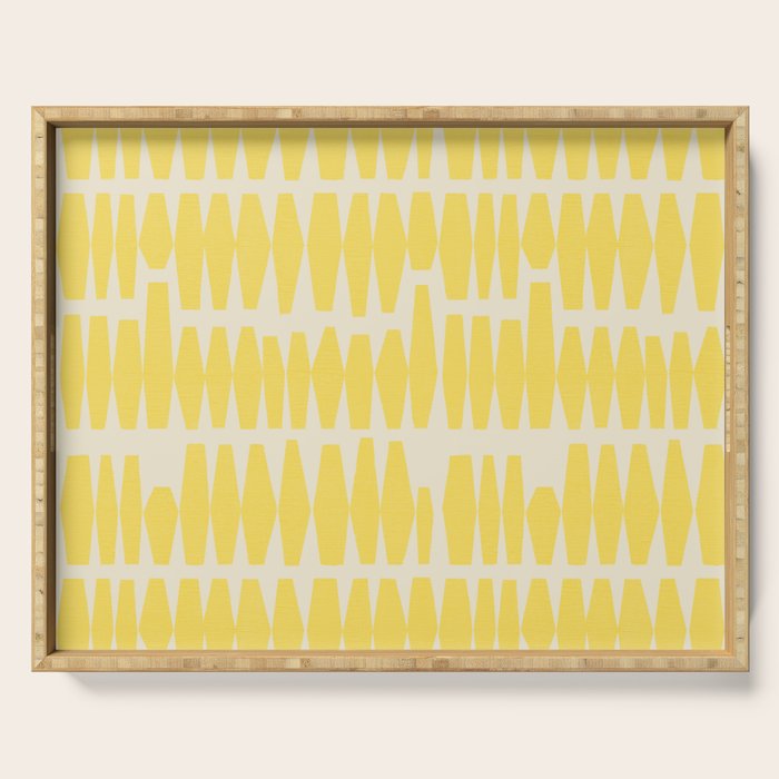 Bold Yellow Geometric Shapes Pattern Serving Tray Gallery Image 1