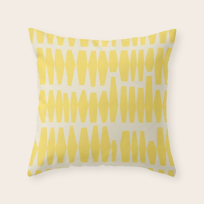 Bold Yellow Geometric Shapes Pattern Throw Pillow Gallery Image 6