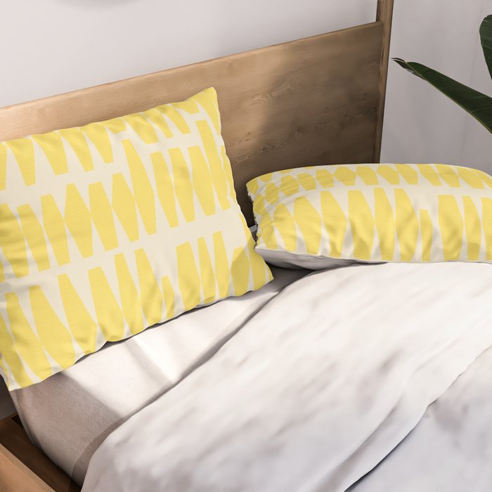 Bold Yellow Geometric Shapes Pattern Pillow Sham Gallery Image 2