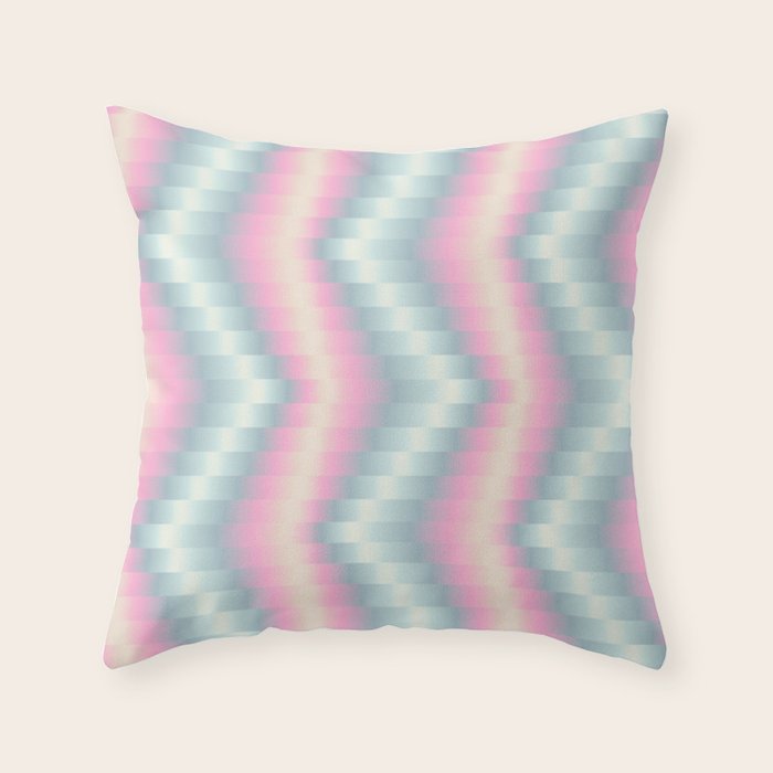 Blurred holographic Zigzag Throw Pillow Gallery Image 1
