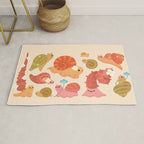 Snail and small flowers Rug Gallery Image 1