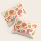 Snail and small flowers Pillow Sham Gallery Image 3
