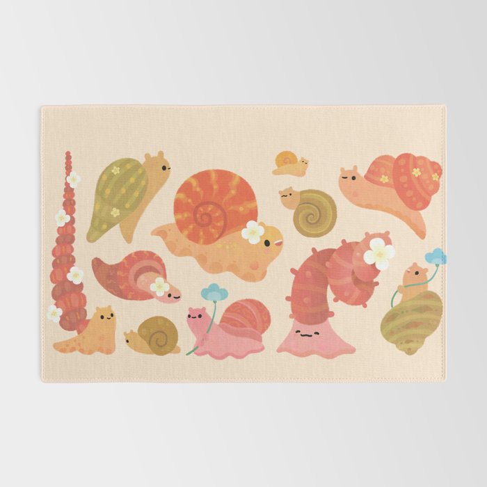 Snail and small flowers Rug Gallery Image 2