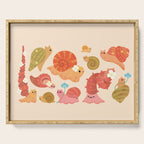 Snail and small flowers Serving Tray Gallery Image 1