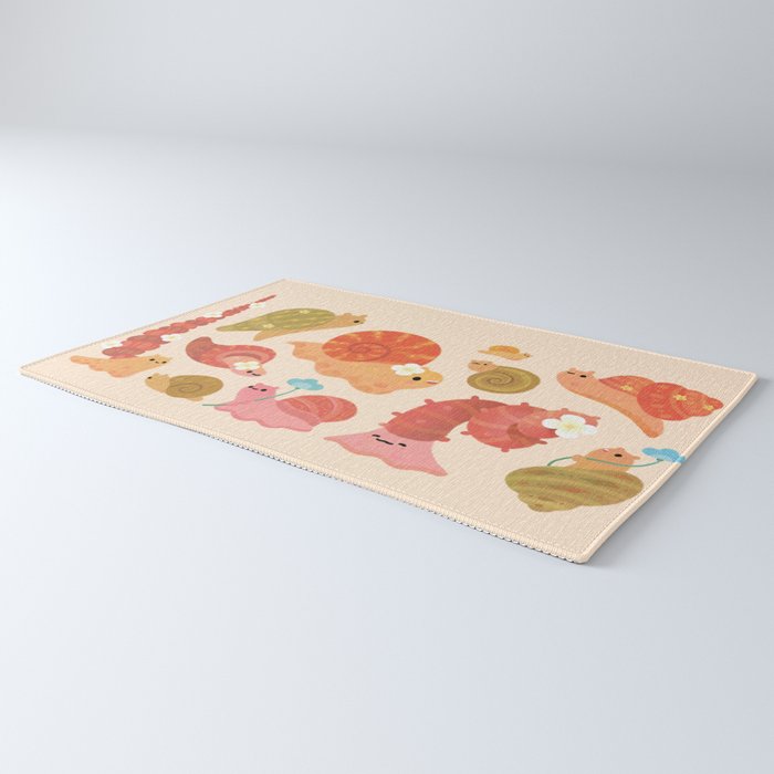Snail and small flowers Rug Gallery Image 3