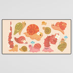 Snail and small flowers Desk Mat Gallery Image 3