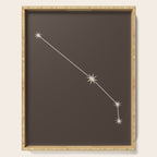 Aries Zodiac Star Constellation Line Art Coffee Brown Serving Tray Gallery Image 1