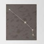 Aries Zodiac Star Constellation Line Art Coffee Brown Throw Blanket Gallery Image 2