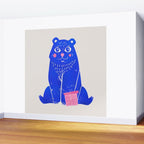 Blue Christmas Bear Wall Mural Gallery Image 2