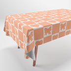 Orange Bow Checkered Print Tablecloth Gallery Image 1