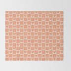 Orange Bow Checkered Print Throw Blanket Gallery Image 2