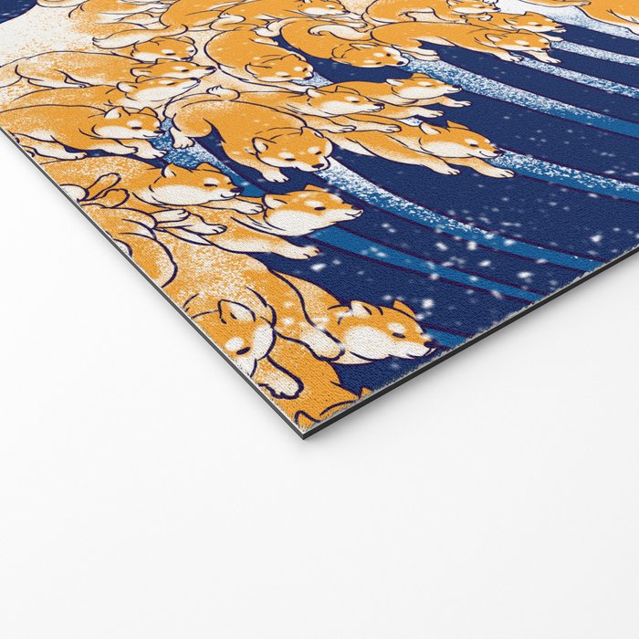 Shiba Inu in Great Wave Welcome Mat Gallery Image 2