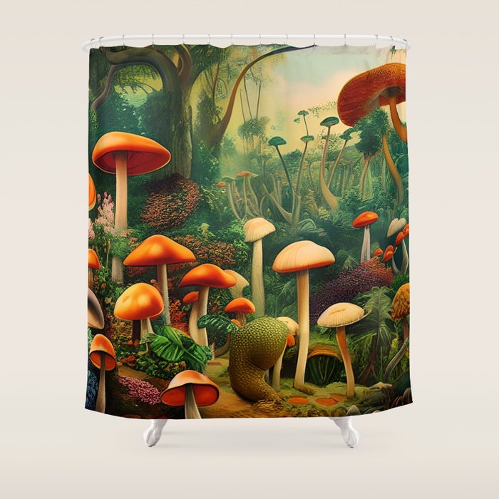 Brirsuris - The Valley of Mushrooms Shower Curtain Gallery Image 1
