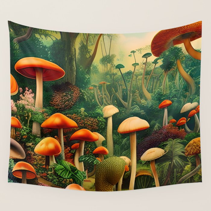 Brirsuris - The Valley of Mushrooms Wall Tapestry Gallery Image 4