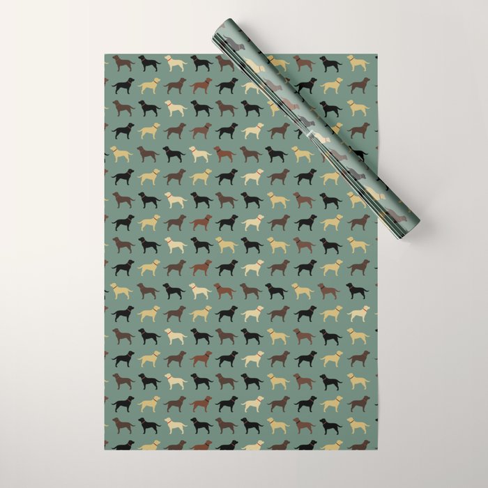 Labrador Retriever Dog Silhouettes Pattern Wrapping Paper Gallery Image 1