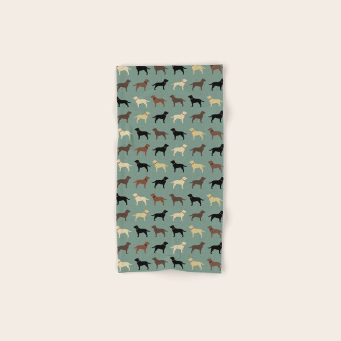 Labrador Retriever Dog Silhouettes Pattern Bath Towel Gallery Image 1