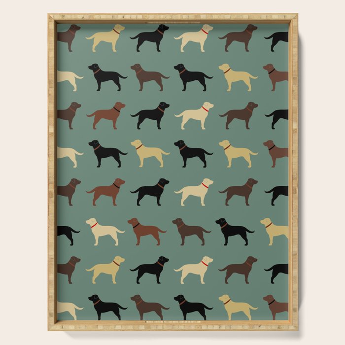 Labrador Retriever Dog Silhouettes Pattern Serving Tray Gallery Image 1