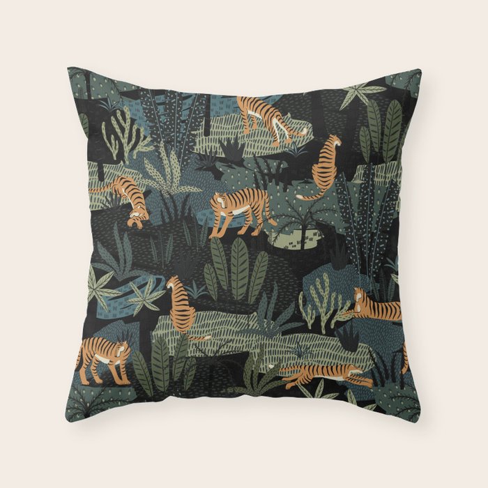 Tiger Jungle Throw Pillow Gallery Image 6