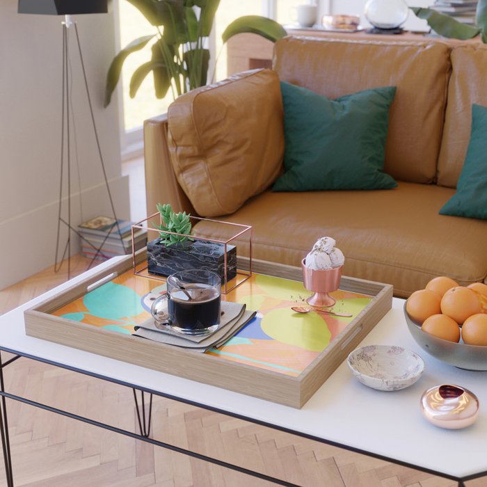 tropical toucan, orange Serving Tray Gallery Image 2