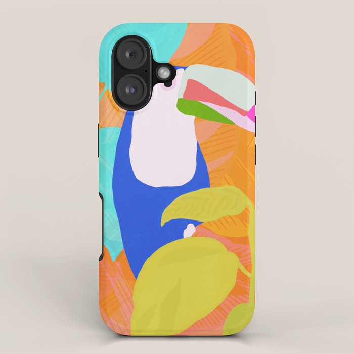 tropical toucan, orange iPhone Case Gallery Image 1