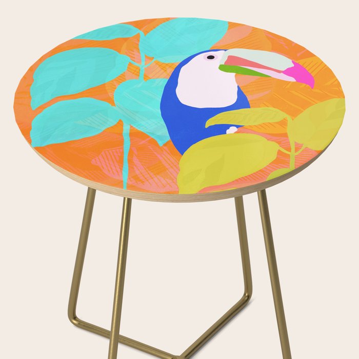 tropical toucan, orange Side Table Gallery Image 2