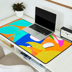 tropical toucan, orange Desk Mat Gallery Image 2