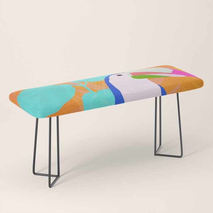 tropical toucan, orange Bench Gallery Image 1