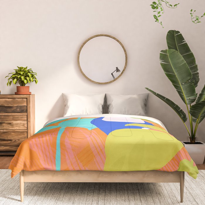 tropical toucan, orange Comforter Gallery Image 3