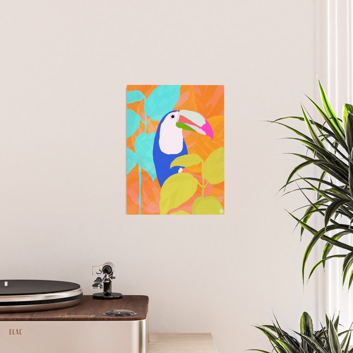 tropical toucan, orange Poster Gallery Image 2